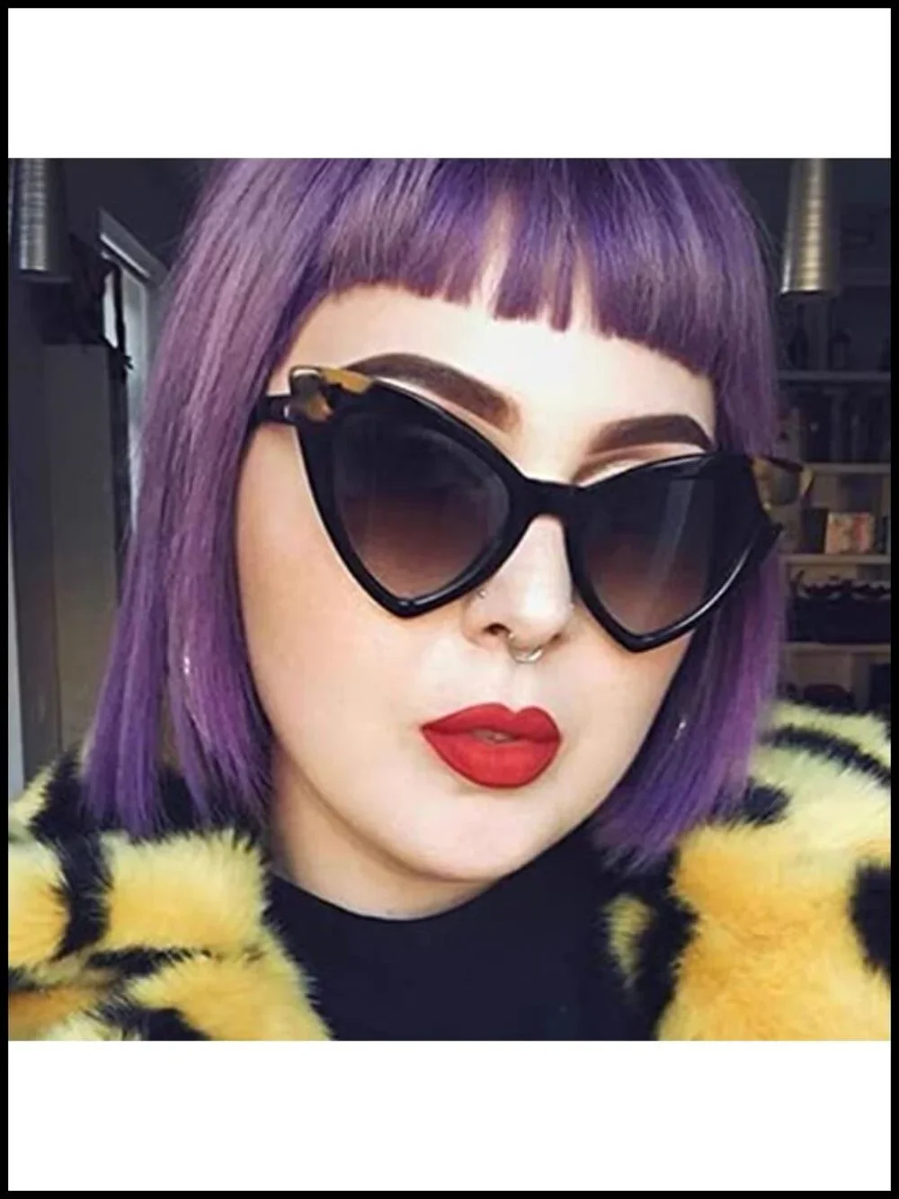 Retro Cat Eye Sunglasses UV400 Protection Polarized Plastic Frame Accessory